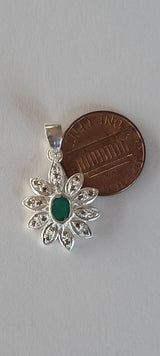 Natural Diamond Studded Precious Emerald 925 Sterling Silver Assorted Vintage Pendants Necklace - AAA Grade Handmade Jewelry- Gifts For Her