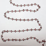 rhodolite coral quartz gemstone bead chain silver, women jewelry making necklaces, earrings, and bracelets bead chain.