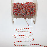 Zircon Orange natural semi-precious gemstone beads 3mm rosary chain for a necklace, earrings, anklet, and bracelet making.