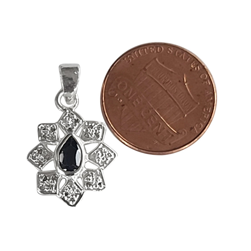 Natural Diamond Studded Precious Blue Sapphire 925 Sterling Silver Assorted Vintage Pendants Necklace - AAA Grade Handmade - Gifts For Her