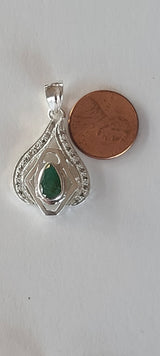 Natural Diamond Studded Precious Emerald 925 Sterling Silver Assorted Vintage Pendants Necklace - AAA Grade Handmade Jewelry- Gifts For Her