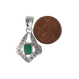Natural Diamond Studded Precious Emerald 925 Sterling Silver Assorted Vintage Pendants Necklace - AAA Grade Handmade Jewelry- Gifts For Her