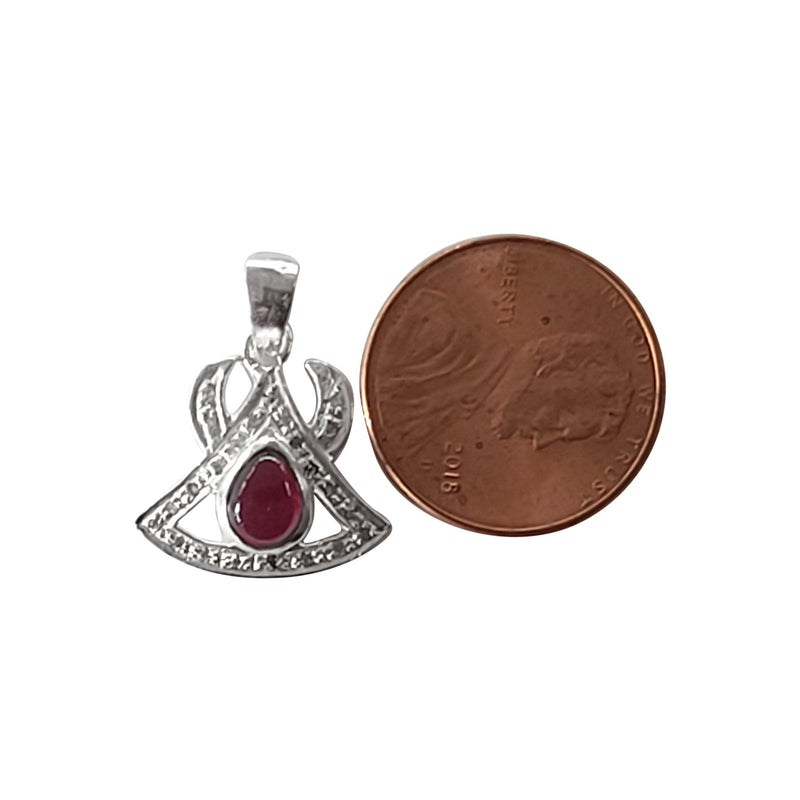 Natural Diamond Studded Precious Ruby 925 Sterling Silver Assorted Vintage Pendants Necklace - AAA Grade Handmade DIY Jewelry- Gifts For Her