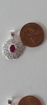 Natural Diamond Studded Precious Ruby 925 Sterling Silver Assorted Vintage Pendants Necklace - AAA Grade Handmade DIY Jewelry- Gifts For Her