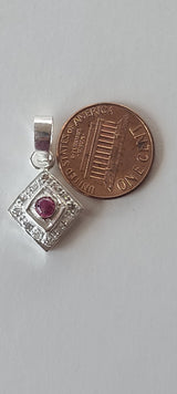 Natural Diamond Studded Precious Ruby 925 Sterling Silver Assorted Vintage Pendants Necklace - AAA Grade Handmade DIY Jewelry- Gifts For Her