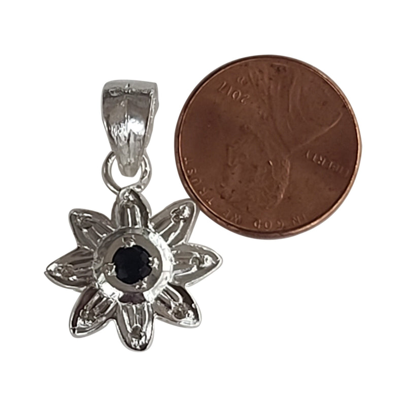 Natural Diamond Studded Precious Blue Sapphire 925 Sterling Silver Assorted Vintage Pendants Necklace - AAA Grade Handmade - Gifts For Her
