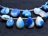 Opal treated gemstone bead strands, pear-shaped 4-inch long bead strand, smooth bead size 7X10-8X11mm, handmade gemstone bead strand 24 carats, women jewelry making necklaces, earrings, and bracelets bead strands.