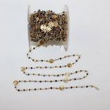 Multi Color Pyrite gemstone faceted rondelle bead rosary coin chain women jewelry making necklaces, earrings, anklets, and bracelets.