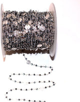 Pyrite gemstone faceted rondelle bead rosary coin chain silver, women jewelry making necklaces, earrings, anklets, and bracelets.