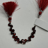 AAA Garnet Heart Beads | 5mm Faceted Gemstone Strand