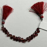 AAA Garnet Heart Beads | 5mm Faceted Gemstone Strand