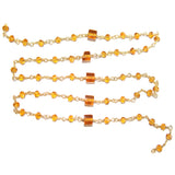 Dark Citrine gemstone faceted rondelle bead 3-4mm rosary coin chain women jewelry making necklaces, earrings, anklets, and bracelets.