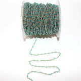 Blue Topaz quartz handmade gemstone bead chain.