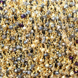 pyrite shaded quartz gemstone bead chain 24k gold plated over silver, women jewelry making necklaces, earrings, and bracelets bead chain.