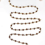 dark brown pyrite quartz gemstone bead chain 24k gold plated over silver, women jewelry making necklaces, earrings, and bracelets bead chain.