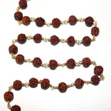 rudraksh quartz gemstone bead chain 24k gold plated over silver, women jewelry making necklaces, earrings, and bracelets bead chain.