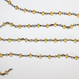 citrine quartz gemstone bead chain 24k gold plated over silver, women jewelry making necklaces, earrings, and bracelets bead chain.