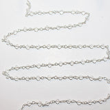 clear quartz gemstone bead chain silver, women jewelry making necklaces, earrings, and bracelets bead chain.