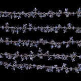 clear quartz gemstone bead chain silver, women jewelry making necklaces, earrings, and bracelets bead chain.
