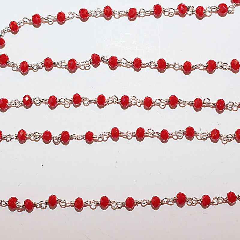 red coral quartz gemstone bead chain silver, women jewelry making necklaces, earrings, and bracelets bead chain.