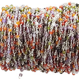 Multi Color Zircon natural semi-precious gemstone beads 3mm rosary chain for a necklace, earrings, anklet, and bracelet making.