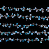 chrysoprase natural semi-precious gemstone beads silver rosary chain for a necklace, earrings, anklet, and bracelet making.