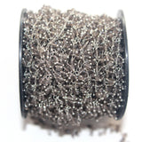 smoky natural semi-precious gemstone beads silver rosary chain for a necklace, earrings, anklet, and bracelet making.