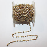 Pyrite gold coated handmade gemstone bead chain.
