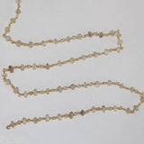 rutilated natural semi-precious gemstone beads 24k gold plated over silver rosary chain for a necklace, earrings, anklet, and bracelet making.