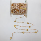 Pink Opal gemstone faceted rondelle bead rosary coin chain women jewelry making necklaces, earrings, anklets, and bracelets.