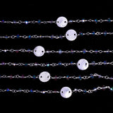 Mystic Coated Quartz gemstone faceted rondelle bead rosary coin chain women jewelry making necklaces, earrings, anklets, and bracelets.