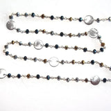 Multi Color Pyrite gemstone faceted rondelle bead rosary coin chain women jewelry making necklaces, earrings, anklets, and bracelets.
