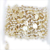 Freshwater Pearl natural gemstone faceted rondelle bead rosary coin chain women jewelry making necklaces, earrings, anklets, and bracelets.