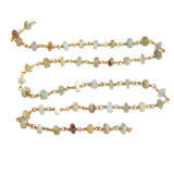Aquamarine AB Coated Rosary Chain Jewelry