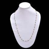 London Blue Topaz and freshwater pearl gemstone faceted rondelle bead 3mm rosary chain 24k gold plated over silver, women jewelry making necklaces, earrings, anklets, and bracelets.