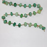 chrysoprase semi-precious gemstone beads black oxidized antique rosary chain for a necklace, earrings, anklet, and bracelet making.