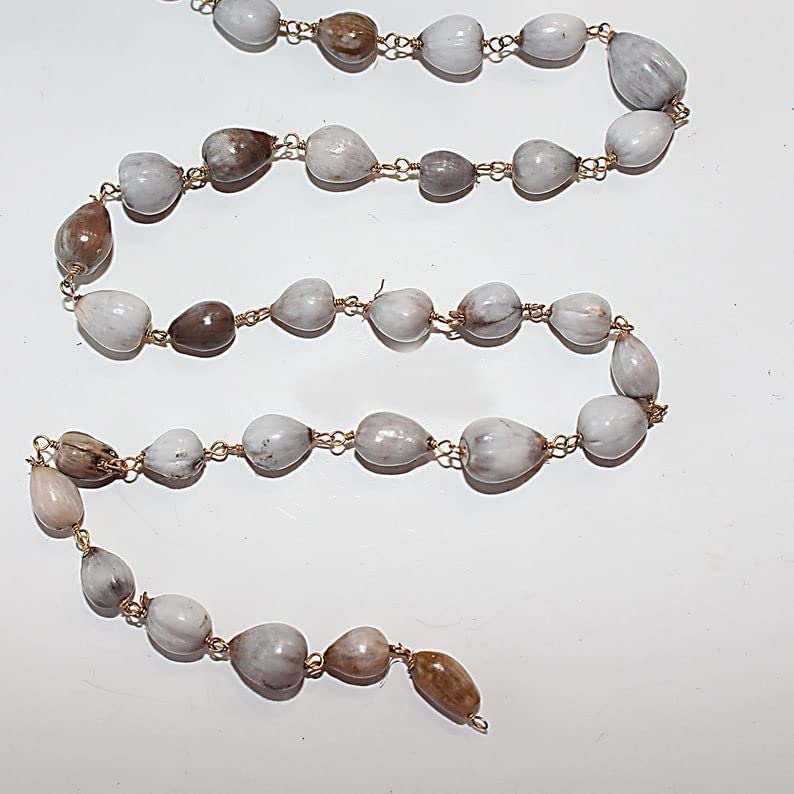 marys tear semi-precious gemstone beads black oxidized antique rosary chain for a necklace, earrings, anklet, and bracelet making.