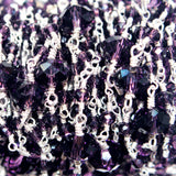 Amethyst gemstone faceted rondelle bead rosary coin chain silver, women jewelry making necklaces, earrings, anklets, and bracelets.