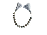 Mystic Gray Sapphire Faceted Rondelle 4 inch Bead Strand 6.5-7.5mm & 41 Cts Natural Semi Precious Gemstone Birthstone Women Jewelry Making