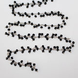 black spinel quartz gemstone bead chain silver, women jewelry making necklaces, earrings, and bracelets bead chain.