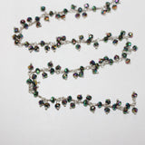 peacock pyrite quartz gemstone bead chain silver, women jewelry making necklaces, earrings, and bracelets bead chain.