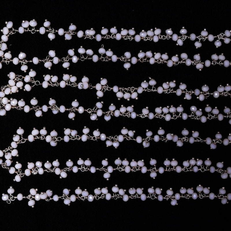 pink opal quartz gemstone bead chain silver, women jewelry making necklaces, earrings, and bracelets bead chain.