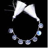 Rainbow Moonstone Faceted Heart 4 inch Bead Strand 7-7.5mm & 16 Cts Natural Semi Precious Gemstone Birthstone Women Jewelry Making Crafts