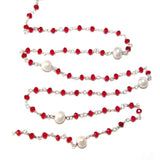 Red Garnet and freshwater pearl gemstone faceted rondelle bead 3mm rosary chain silver, women jewelry making necklaces, earrings, anklets, and bracelets.