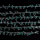 green onyx natural semi-precious gemstone beads silver rosary chain for a necklace, earrings, anklet, and bracelet making.