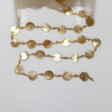coin over coin semi-precious gemstone beads 24k gold plated over silver rosary chain for a necklace, earrings, anklet, and bracelet making.