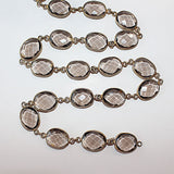 smoky bezel semi-precious gemstone beads 24k gold plated over silver rosary chain for a necklace, earrings, anklet, and bracelet making.