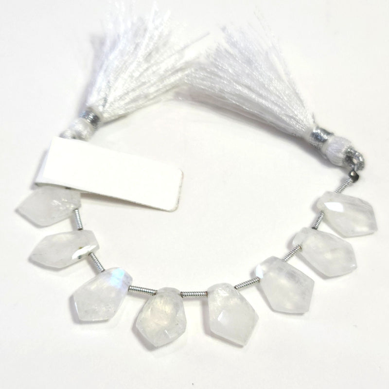 Rainbow Moonstone Faceted Tie 4 inch Bead Strand 7X16mm & 24 Cts Natural Semi Precious Gemstone Birthstone Women Jewelry Making Necklace DIY