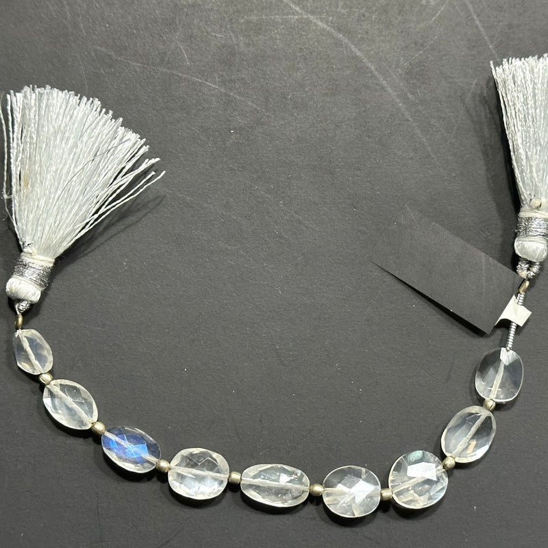Siloni Moonstone Faceted Flat Tumble 4 inch Bead Strand 10.5X10.5-10.5X11mm & 29 Cts Natural Semi Precious Gemstone Birthstone Chakra Crafts