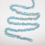 turquoise semi-precious gemstone beads 24k gold plated over silver rosary chain for a necklace, earrings, anklet, and bracelet making.